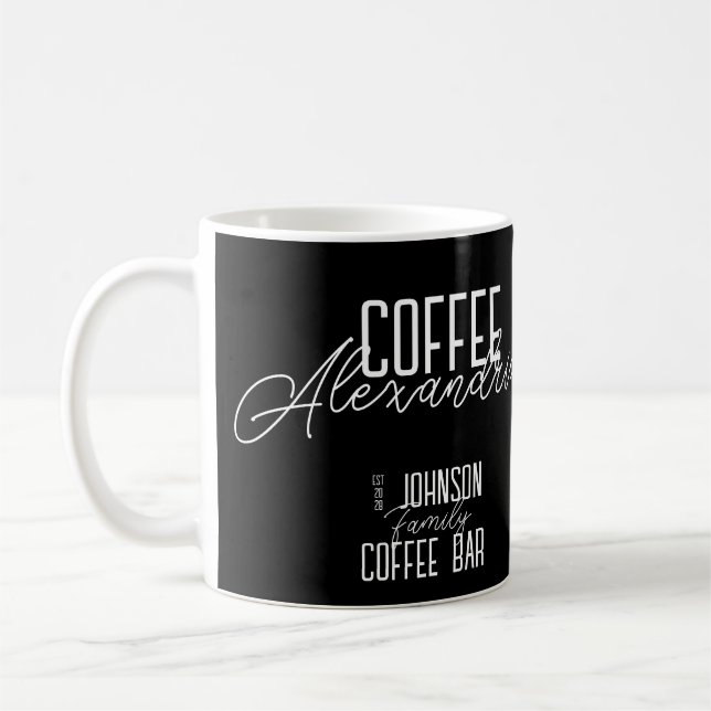 Mug Bar à café personnalisé noir et blanc (Gauche)