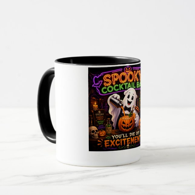 Mug Bar à cocktails effrayant Halloween Fantôme (Devant gauche)