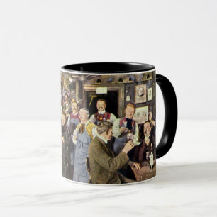 Mug Bar à l'ancienne avec des gens qui célèbrent, une 