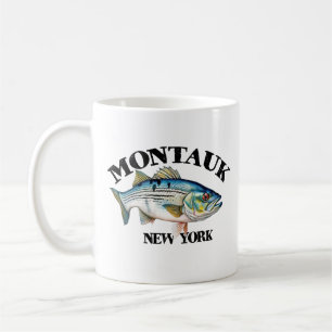 Mug Bar rayé Montauk New York Pêcheur en surfcasting
