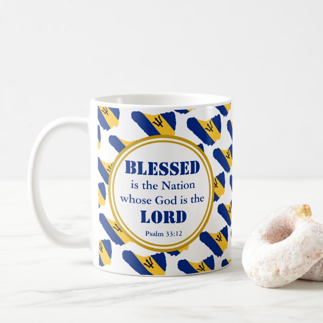 Mug BARBADOS Blessé Nation Monogramme Christian (Avec donut)
