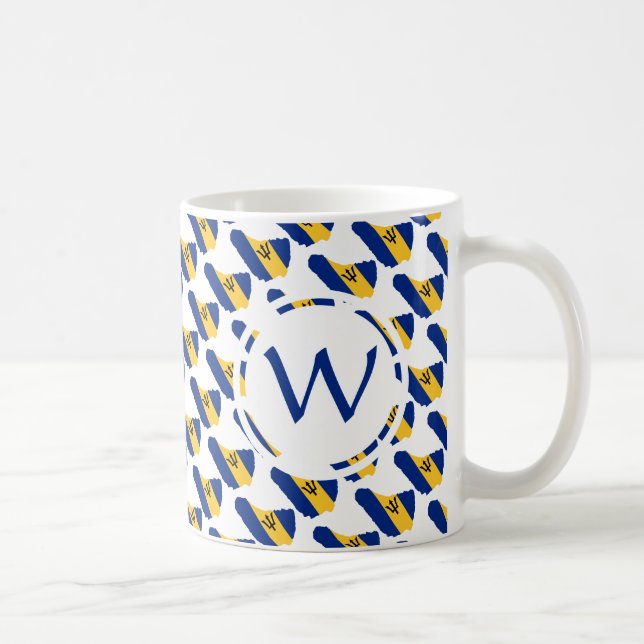 Mug BARBADOS Drapeau Patriotique Personnalisé Monogram (Droite)