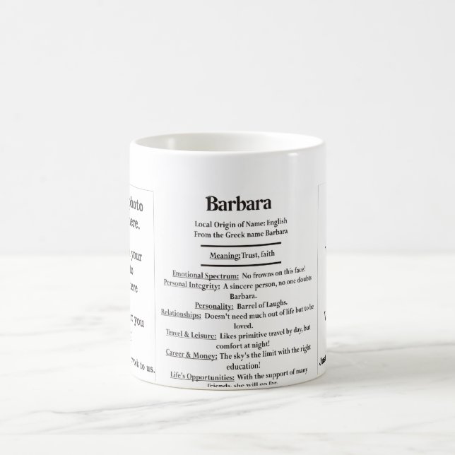 Mug Barbara, l'origine et la signification et votre (Centre)