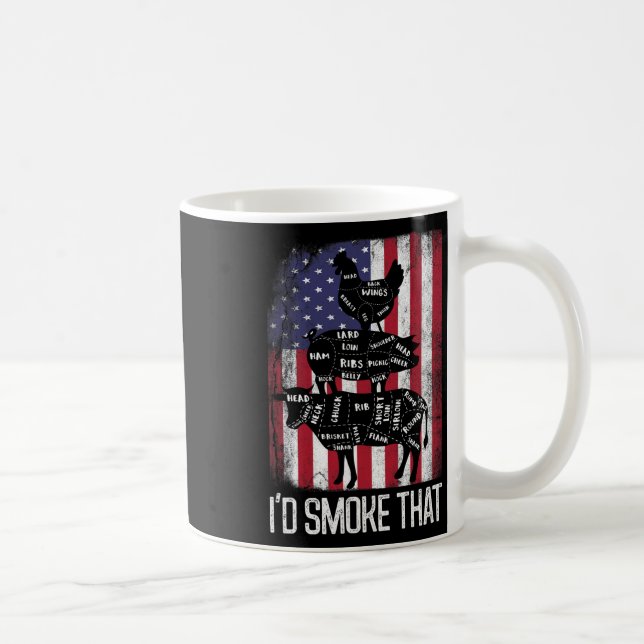 Mug Barbecue Drapeau Usa Je fumerais ce boeuf Beurre d (Droite)