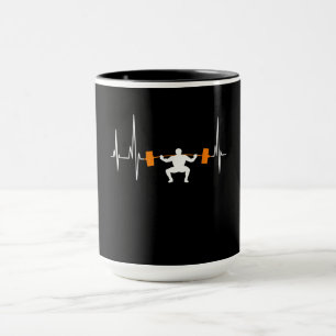 Mug Barbell Weightlifting Heartbeat