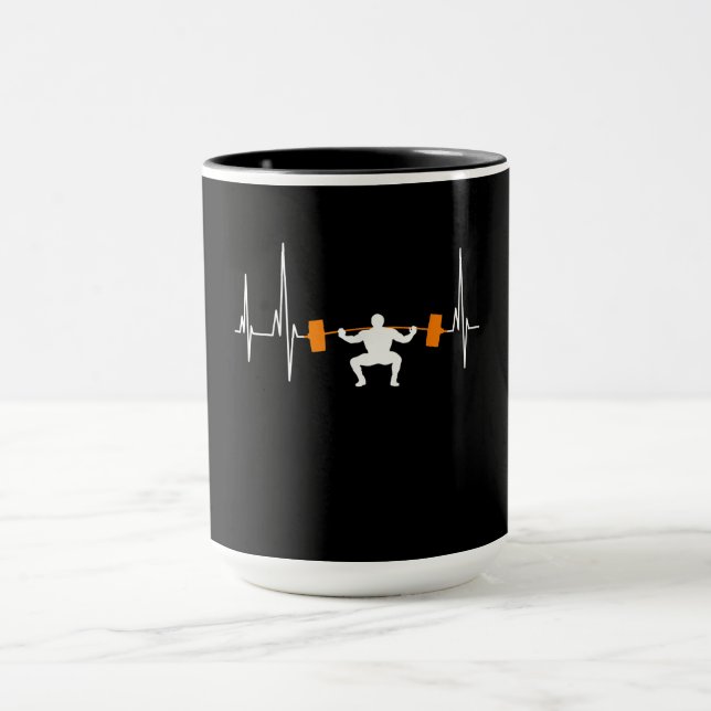 Mug Barbell Weightlifting Heartbeat (Centre)