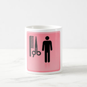 Mug Barber Shop Icon Haircut Comb et ciseaux