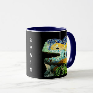 Mug Barcelone Art Mug, espagnol, Gaudi - Lizard