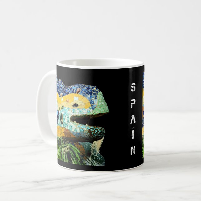 Mug Barcelone, Gaudi - lézard, Espagne (Devant gauche)