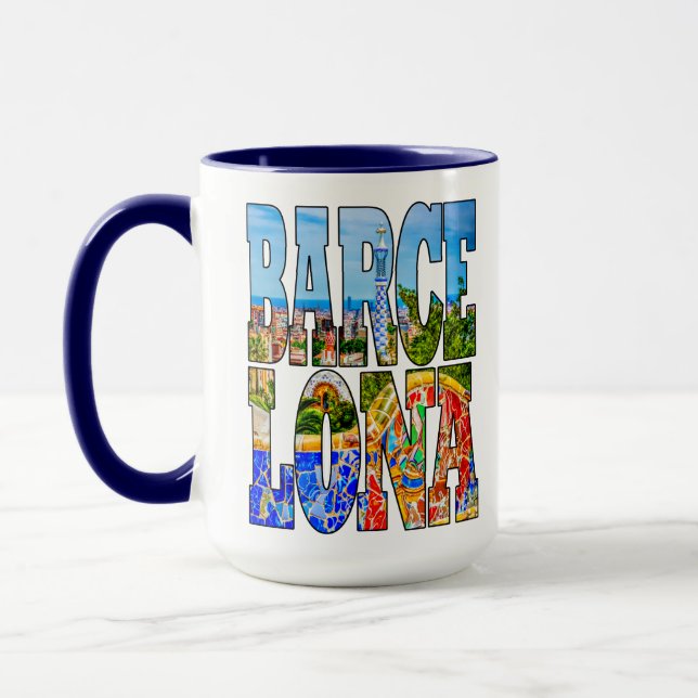 Mug Barcelone Parc Guell Espagne Typographie Art (Gauche)