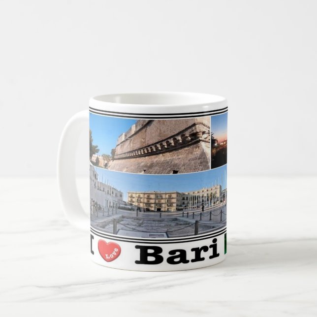 Mug Bari de nuit - Apulia - Panorama - Vue sur la mer (Devant gauche)
