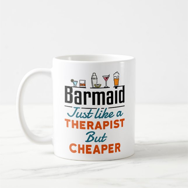Mug Barmaid comme un thérapeute mais moins cher (Gauche)