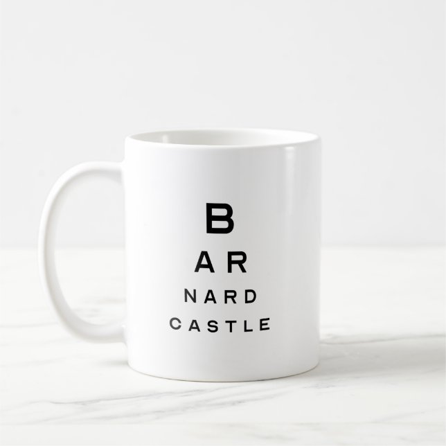 Mug Barnard Castle Eyetest Joke (Gauche)