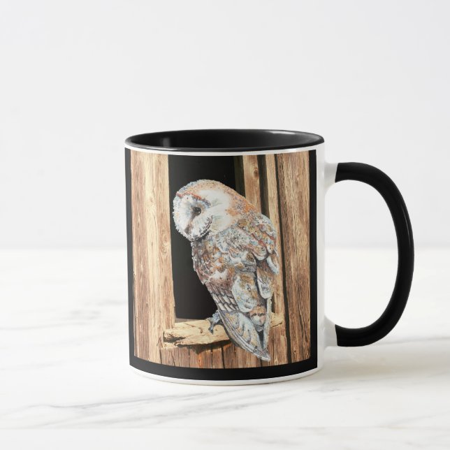Mug Barne hibou Grange Fenêtre Oiseau animal (Droite)