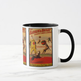 Mug Barnum et chiens du football de cirque de Bailey