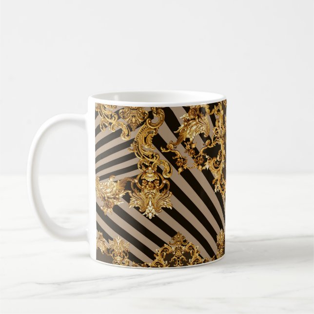 Mug Baroque d'or : conception motif géométrique (Gauche)