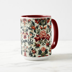 Mug baroque italien. Fleurs et Feuilles chics