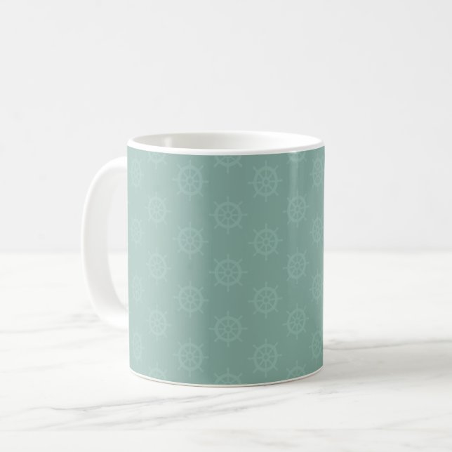 Mug Barre à roue tonale sur gris clair turquoise (Devant gauche)