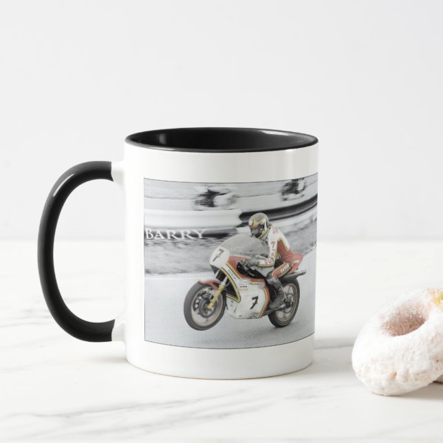 Mug Barry Sheene 2, la version teintée à la main (Avec donut)