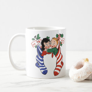 Mug Bas de Noël vintage avec des enfants mignons