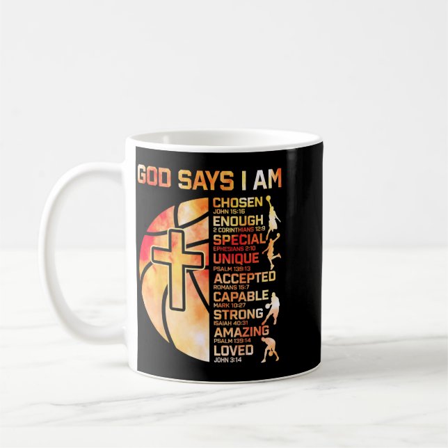 Mug Basball chrétien pour garçons Dieu dit Graphique r (Gauche)
