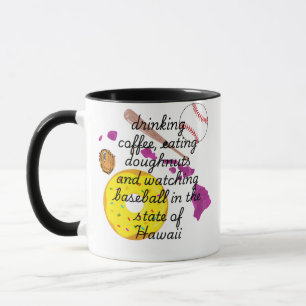 Mug Base-ball, café et beignets à Hawaii