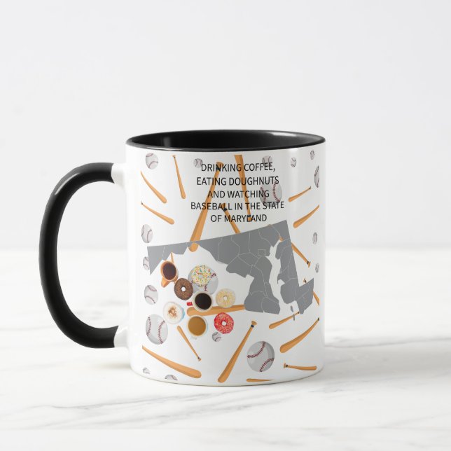 Mug Base-ball, café et beignets dans le Maryland  (Gauche)