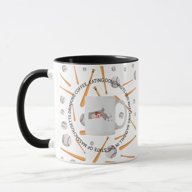 Mug Base-ball, café et beignets dans le Massachusetts  (Gauche)