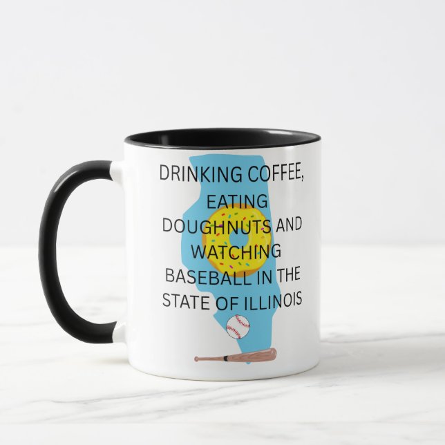 Mug Base-ball, café et beignets dans l'Illinois  (Gauche)