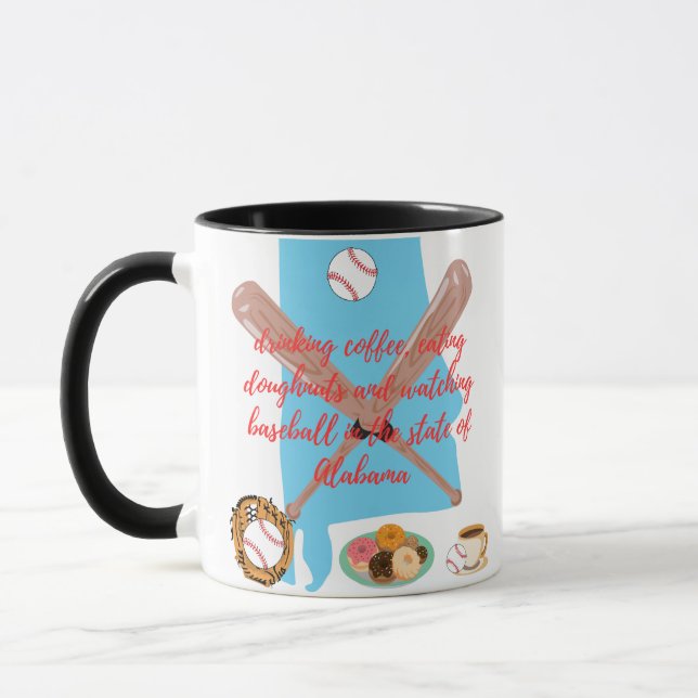 Mug Base-ball, café et beignets en Alabama  (Gauche)