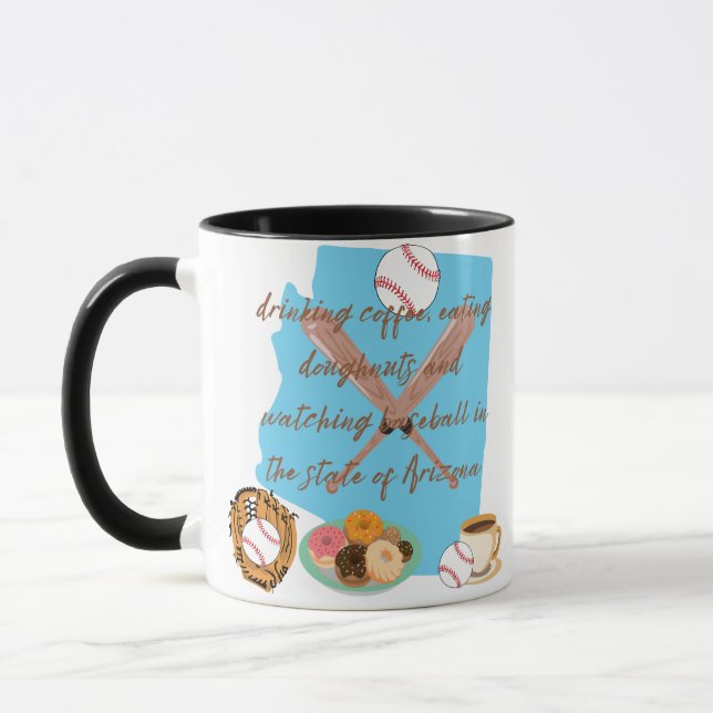 Mug Base-ball, café et beignets en Arizona  (Gauche)
