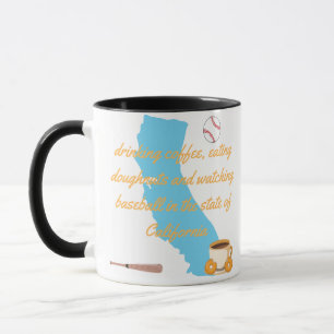 Mug Base-ball, café et beignets en Californie