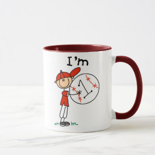 Mug Base-ball garçons, j'ai 1 an