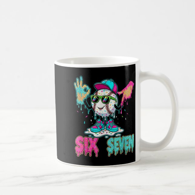 Mug Baseball 67 Drip Six Seven Signes de la main Crème (Droite)