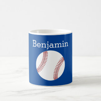 Mug Baseball avec nom personnalisé - Bleu