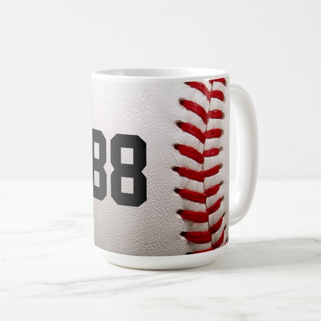 Mug Baseball avec numéro personnalisable (Devant droit)
