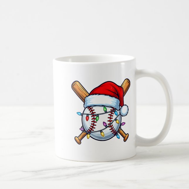 Mug Baseball Christmas Lights Santa Christmas Baseball (Droite)