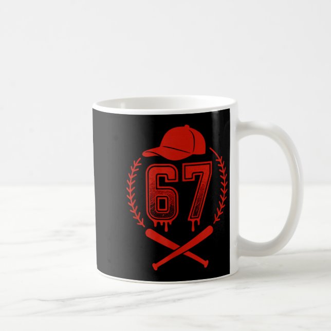Mug Baseball Drip Number 67 Player Or 67th Birthday  (Droite)