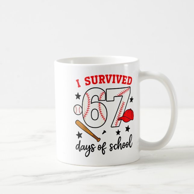 Mug Baseball drôle J'ai survécu 67 jours de conception (Droite)