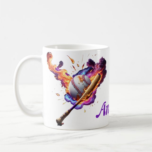 Mug Baseball en feu. (Gauche)