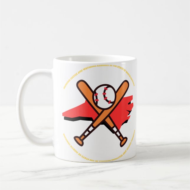 Mug Baseball et café en Caroline du Nord  (Gauche)