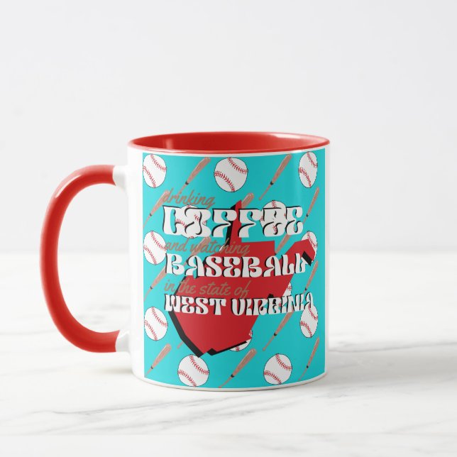 Mug Baseball et café en Virginie-Occidentale  (Gauche)