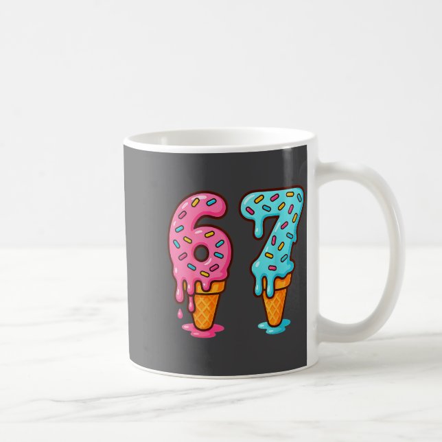 Mug Baseball Ice Cream Drip 6 7 Kids Funny 67 Birthday (Droite)