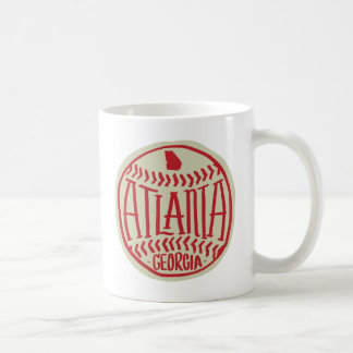 Mug Baseball Illustré À La Main D'Atlanta Georgia