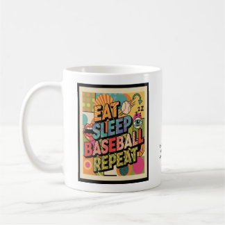 Mug Baseball Manger Dormir Répéter Pop Art Personnalis