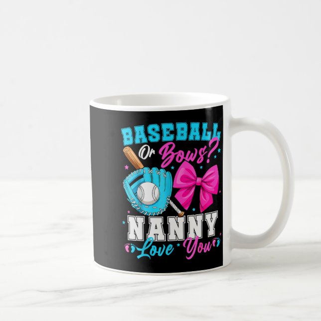 Mug Baseball Or Bows Nanny Loves You Gender Reveal Fam (Droite)