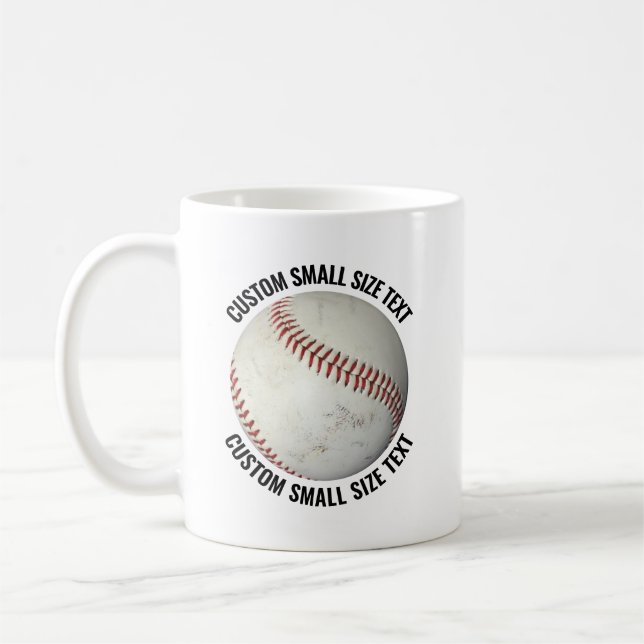 Mug Baseball personnalisé avec texte 330 ml sur mesure (Gauche)