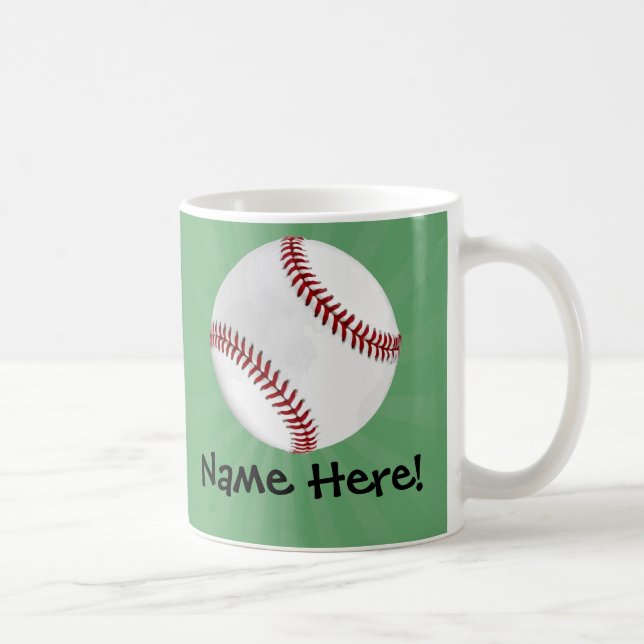 Mug Baseball personnalisé sur Garçons verts (Droite)