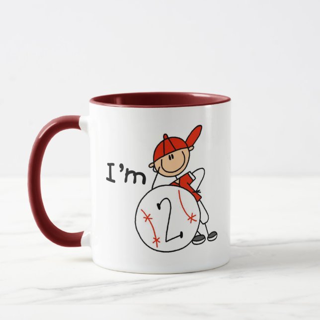 Mug Baseball pour garçon J'ai 2 ans (Gauche)