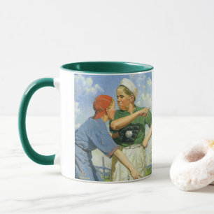 Mug Baseball Vintage, Enfants, Garçons Jouant aux Spor